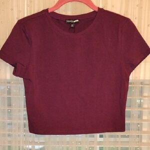 Fashion Nova Woman's Plum Robin Short Sleeve Crop Top, Size: M, NWT